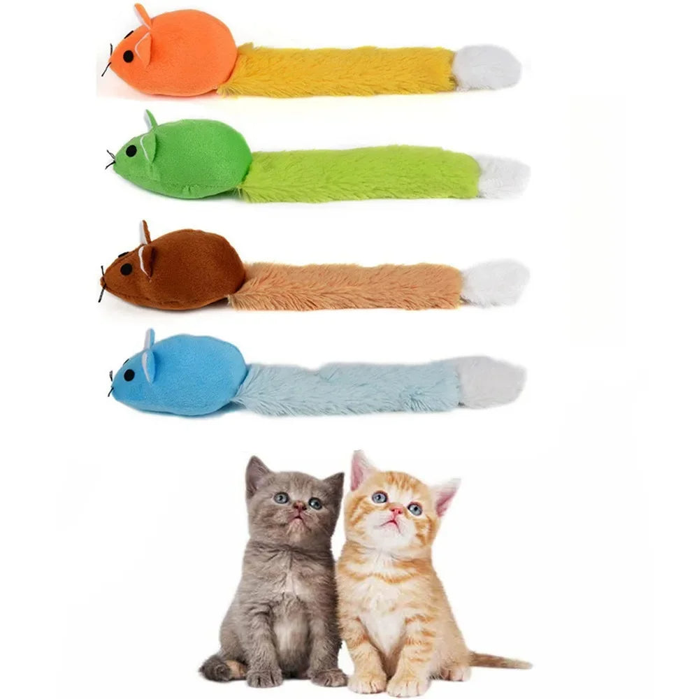 Plush Long Tail Mouse Cat Toy
