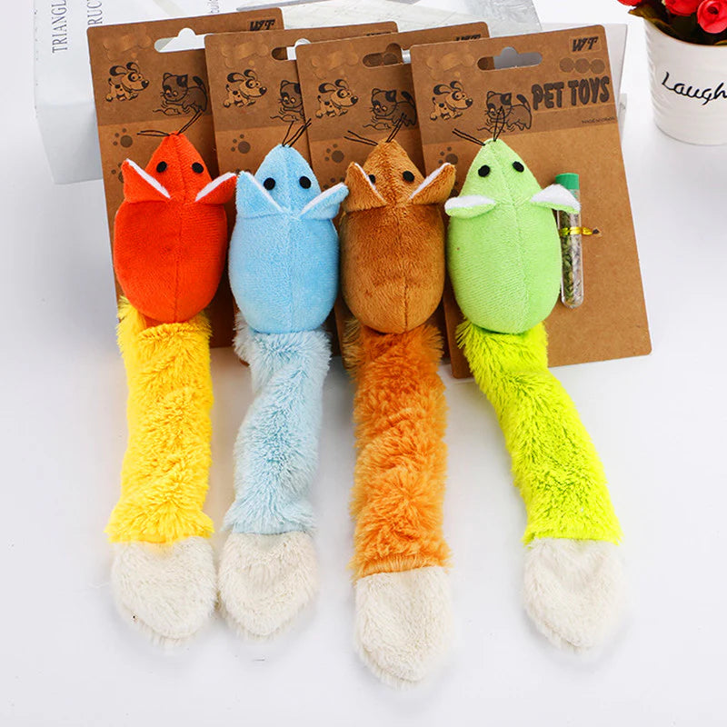 Plush Long Tail Mouse Cat Toy
